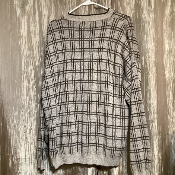 Vintage Liberty Sweater Brown Plaid Men’s XL Made in USA Cotton Blend - Picture 2 of 6